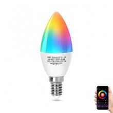 LED-pære RGBW-farver C37 E14/5W/230V 3000-6500K Wi-Fi - Aigostar