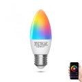LED-pære RGBW-farver C37 E27/7W/230V 3000-6500K Wi-Fi - Aigostar