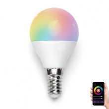 LED-pære RGBW-farver G45 E14/7W/230V 3000-6500K Wi-Fi - Aigostar