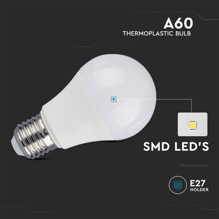 LED-pære SAMSUNG CHIP A60 E27/8,5W/230V 4000K