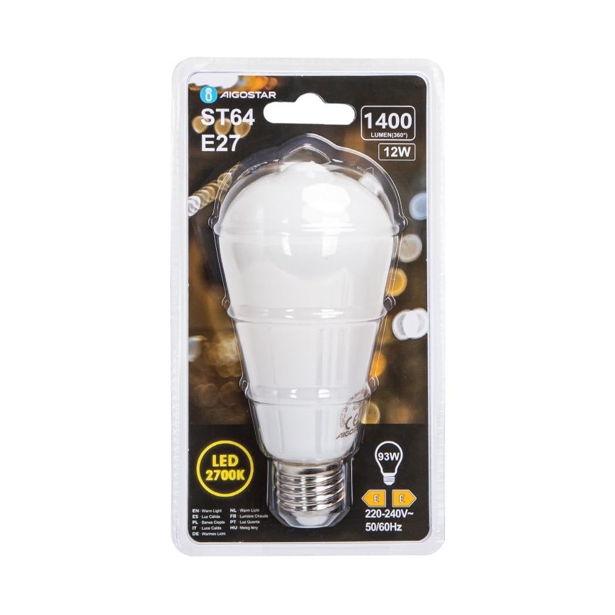 LED-pære ST64 E27/12W/230V 320° 2700K - Aigostar