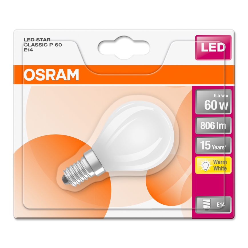LED-pære STAR E14/6,5W/230V 2700K - Osram