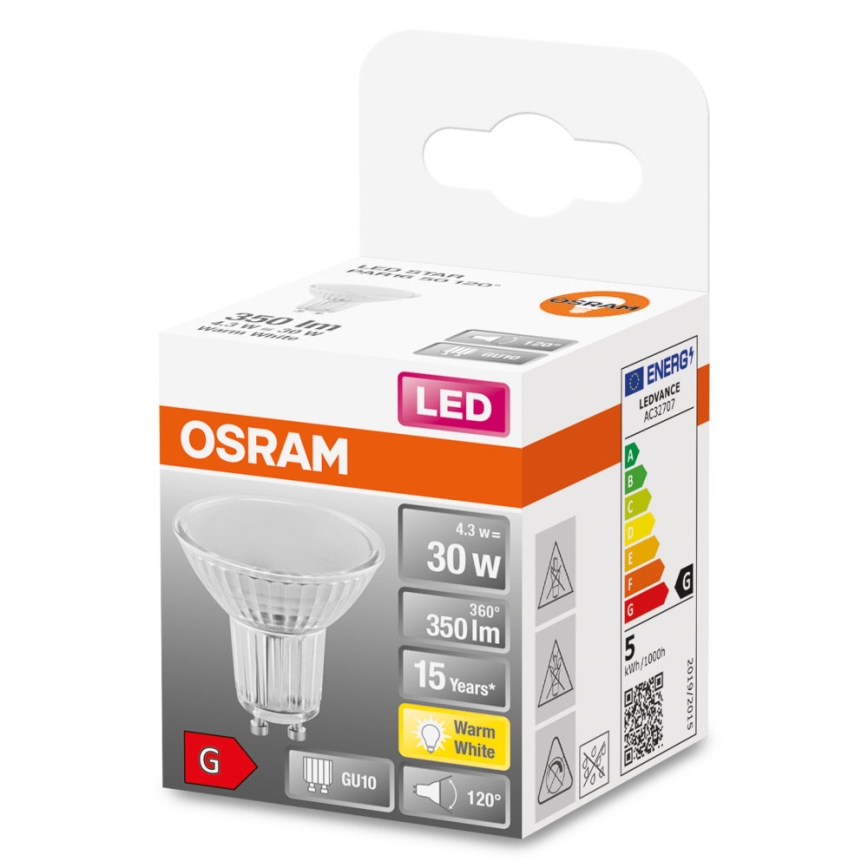 LED-pære STAR PAR16 GU10/4,3W/230V 2700K 120° - Osram
