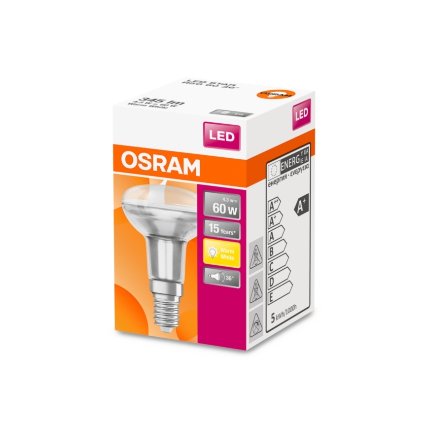 LED pære STAR R50 E14/4,3W/230V 2700K - Osram