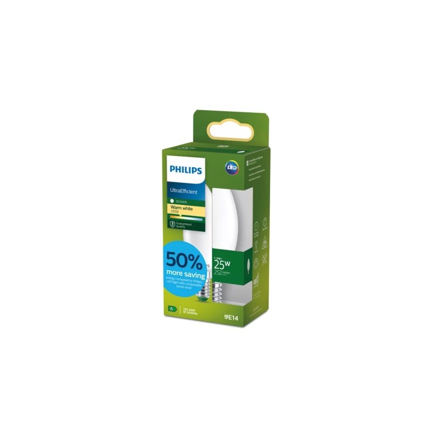 LED-pære ULTRAEFFICIENT Philips B35 E14/1,2W/230V 2700K