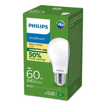 LED-pære ULTRAEFFICIENT Philips E27/4W/230V 2700K
