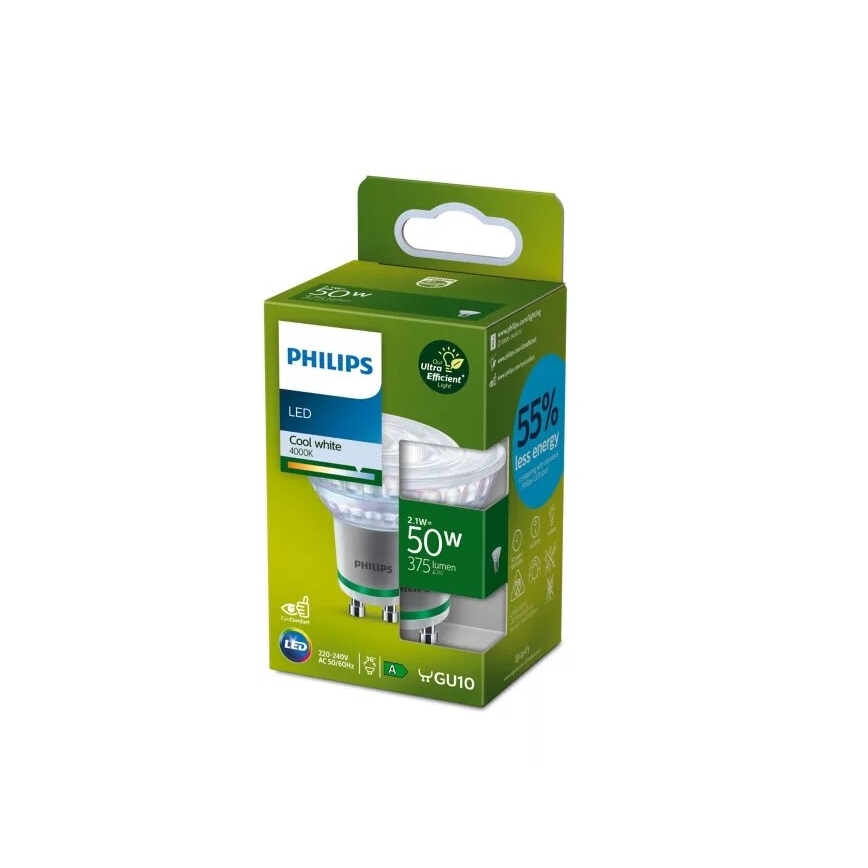 LED-pære ULTRAEFFICIENT Philips PAR16 GU10/2,1W/230V 4000K