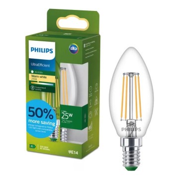 LED-pære ULTRAEFFICIENT VINTAGE Philips B35 E14/1,2W/230V 2700K