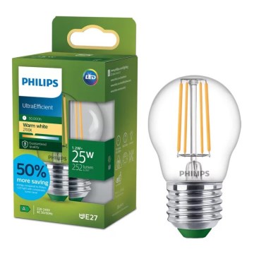 LED-pære ULTRAEFFICIENT VINTAGE Philips P45 E27/1,2W/230V 2700K