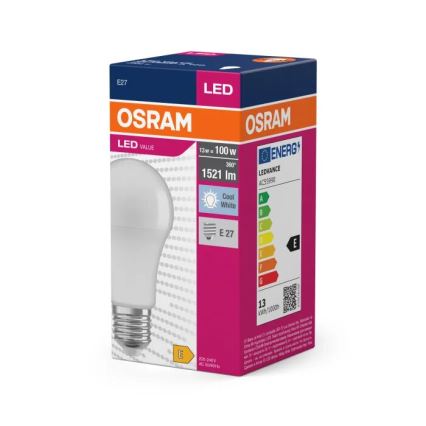LED-pære VALUE A100 E27/13W/230V 4000K - Osram
