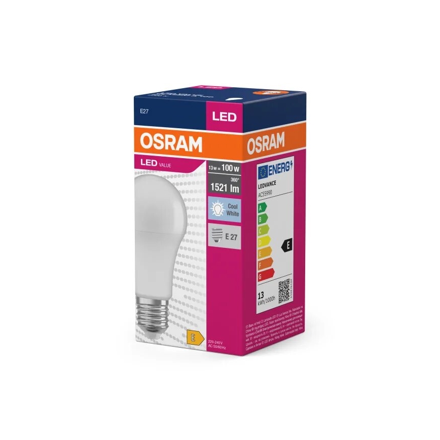 LED-pære VALUE A100 E27/13W/230V 4000K - Osram