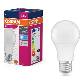 LED-pære VALUE A60 E27/8W/230V 4000K - Osram