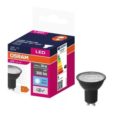 LED-pære VALUE PAR16 GU10/4,5W/230V 4000K 120° sort - Ledvance