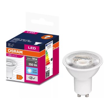 LED-pære VALUE PAR16 GU10/4,5W/230V 4000K 36° hvid - Osram