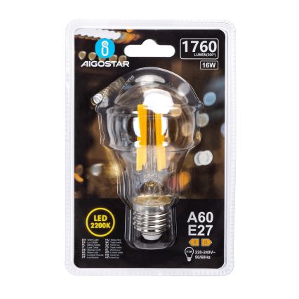 LED-pære VINTAGE A60 E27/16W/230V 2200K - Aigostar