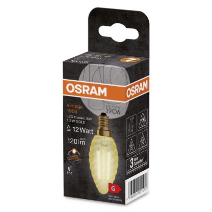 LED-pære VINTAGE E14/1,5W/230V 2400K - Osram