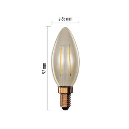 LED-pære VINTAGE E14/2,5W/230V 2200K