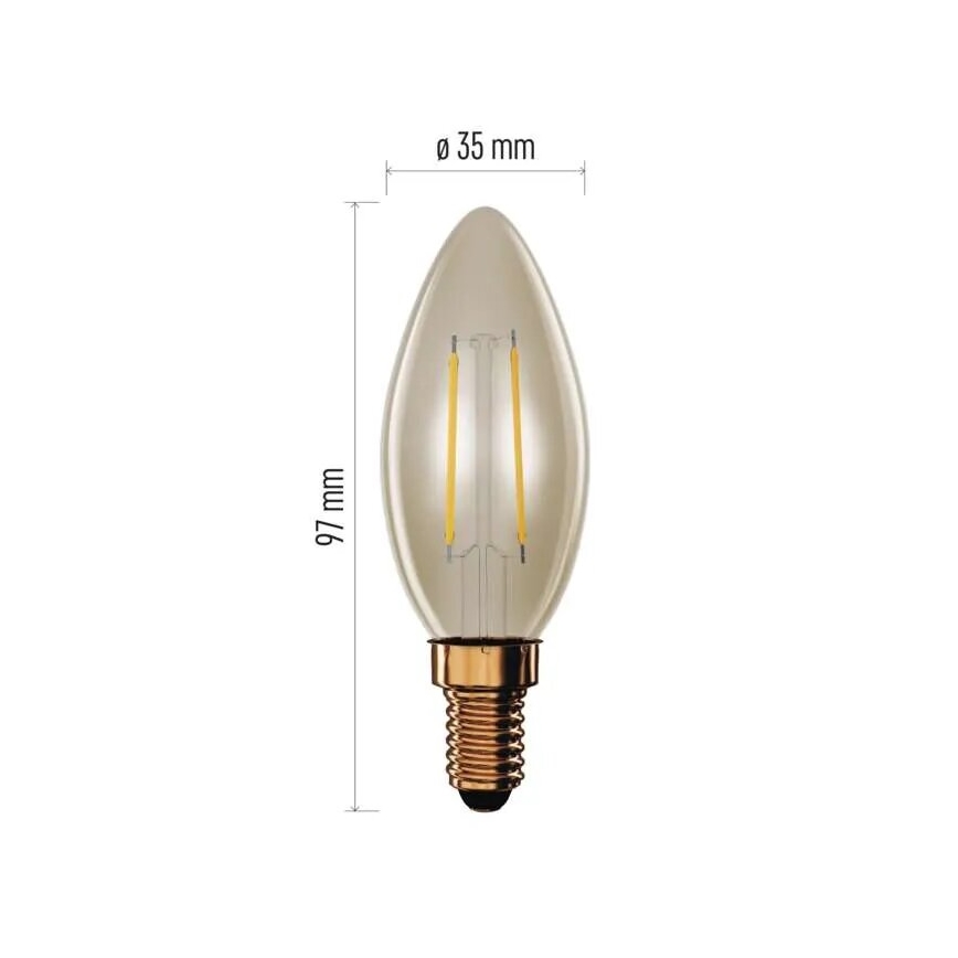 LED-pære VINTAGE E14/2,5W/230V 2200K