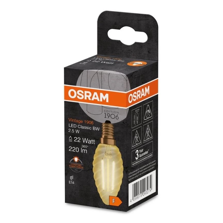 LED-pære VINTAGE E27/2,5W/230V 2400K - Osram