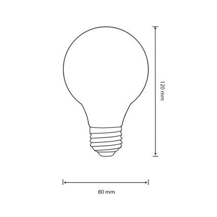 LED-pære VINTAGE E27/4W/230V 80x120 mm 2200K