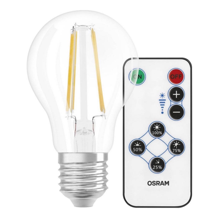 LED pære VINTAGE E27/7W/230V med fjernbetjening 2700K - Osram