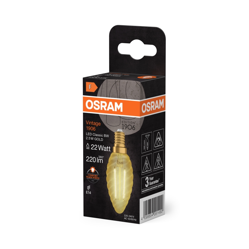 LED-pære Vintage-filament E14/2,5W/230V 2400K - Osram