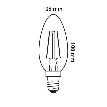 LED-pære Vintage-filament E14/2,5W/230V 2400K - Osram