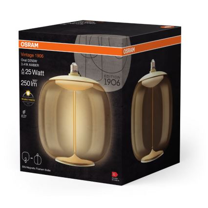 LED-pære VINTAGE FILAMENT E27/3,4W/230V 2700K - Osram