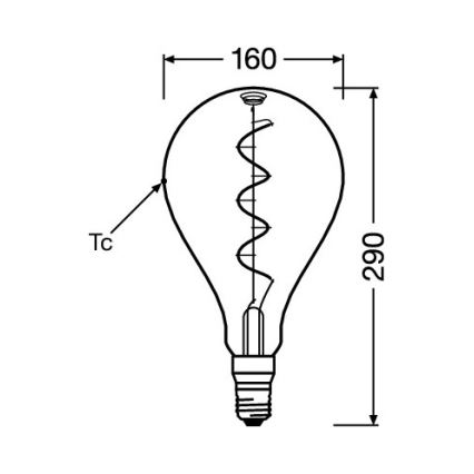 LED-pære vintage filament E27/4W/230V 1800K - Osram