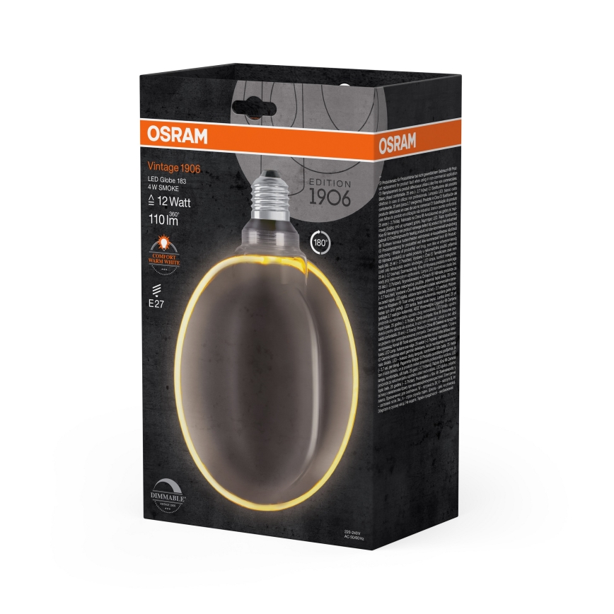 Dæmpbar LED-pære VINTAGE FILAMENT E27/4W/230V 1800K - Osram