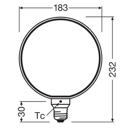 Dæmpbar LED-pære VINTAGE FILAMENT E27/4W/230V 1800K - Osram