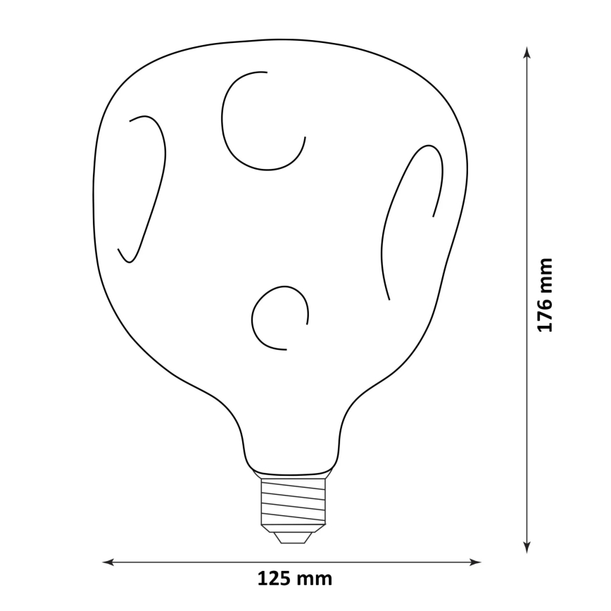 LED Pære VINTAGE FILAMENT G125 E27/2,4W/230V 1800K