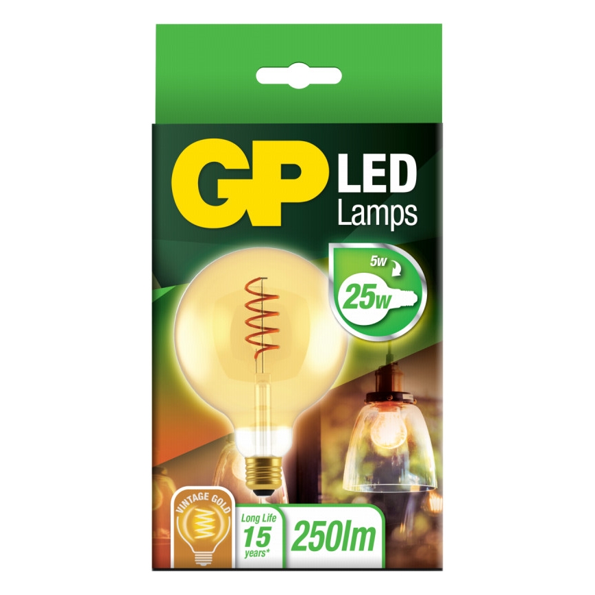 LED-pære VINTAGE G125 E27/5W/230V 2000K - GP