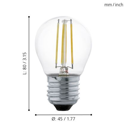 LED-pære VINTAGE G45 E27/4W/230V 2700K - Eglo 11762