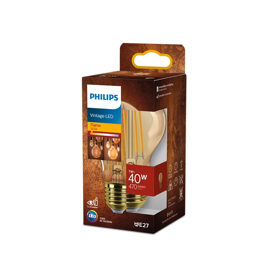 LED-pære VINTAGE Philips A60 E27/7W/230V 1800K