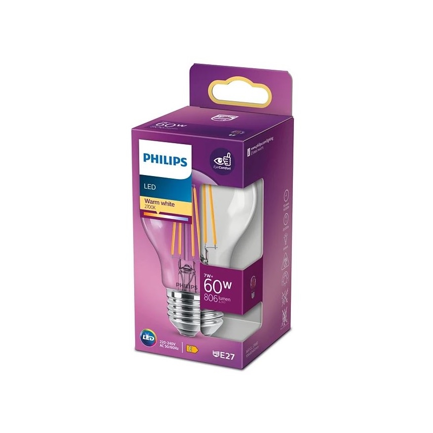 LED-pære VINTAGE Philips A60 E27/7W/230V 2700K