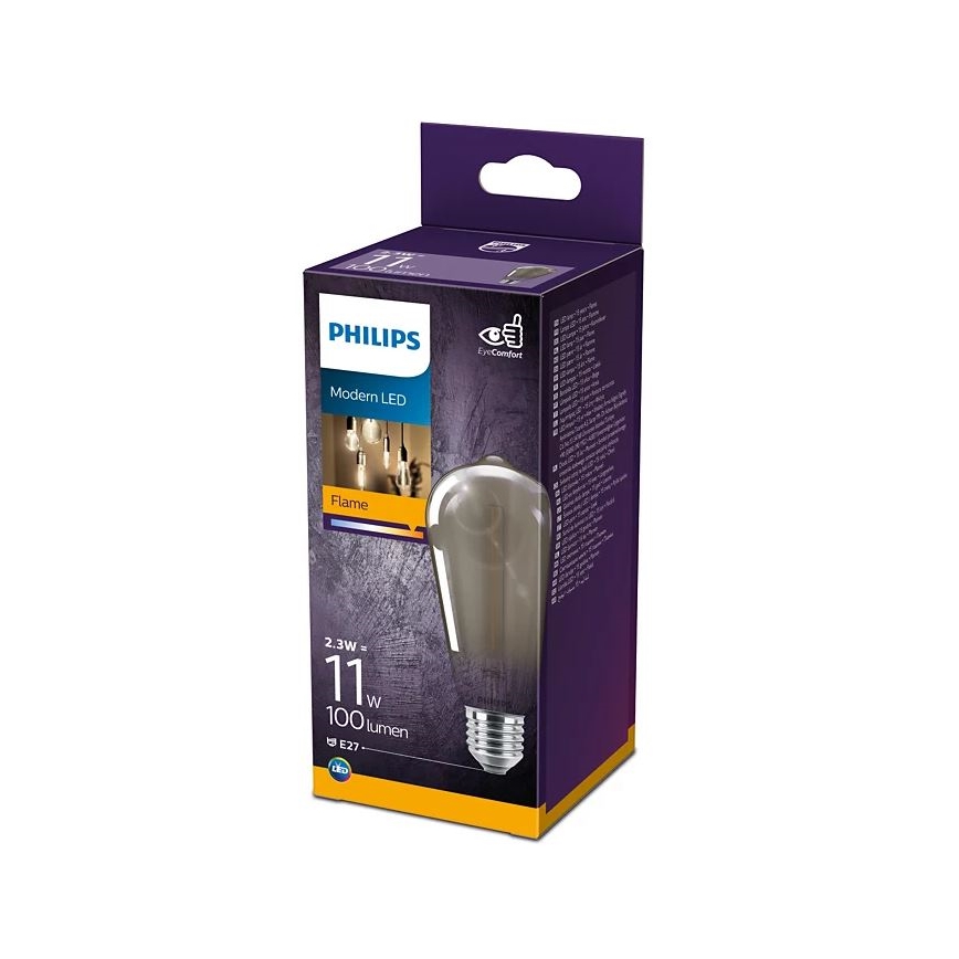 LED-pære VINTAGE Philips ST64 E27/2.3W/230V 1.800K