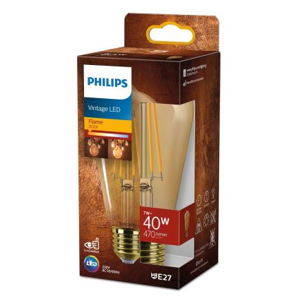LED-pære VINTAGE Philips ST64 E27/7W/230V 1800K