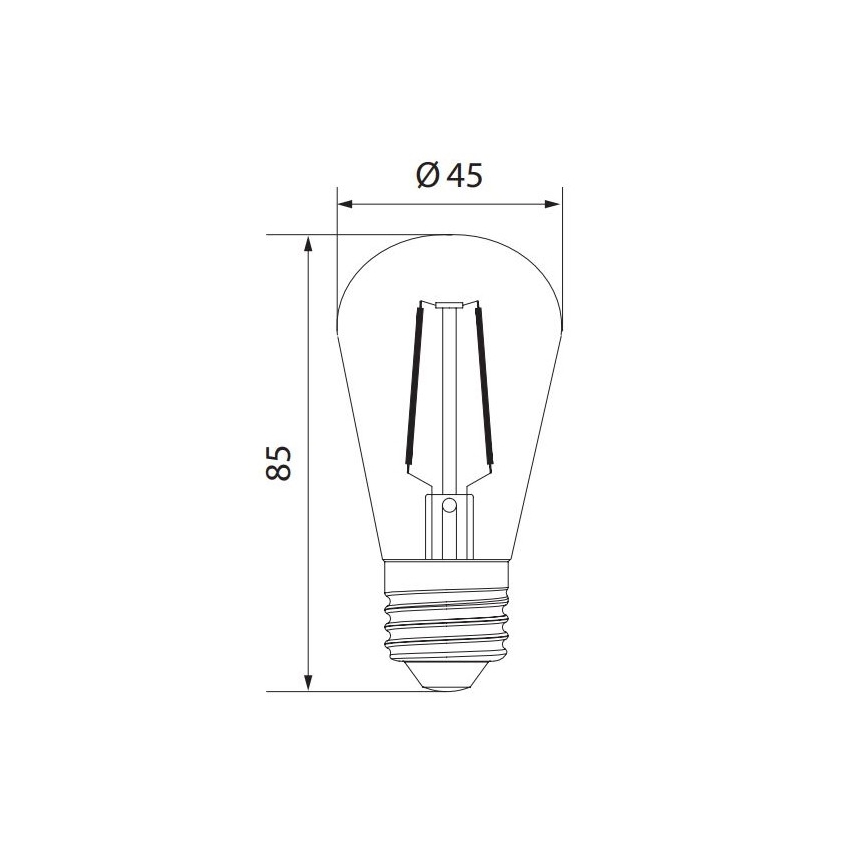 LED-pære VINTAGE ST45 E27/1W/230V 3000K -  Brilagi