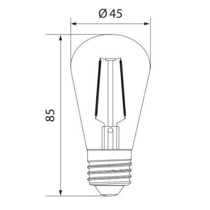 LED-pære VINTAGE ST45 E27/2W/230V 3000K -  Brilagi