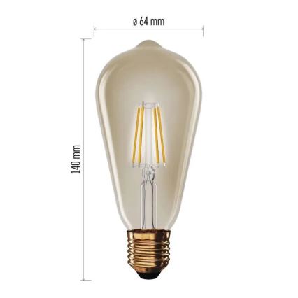 LED-pære VINTAGE ST64 E27/4,5W/230V 2200K