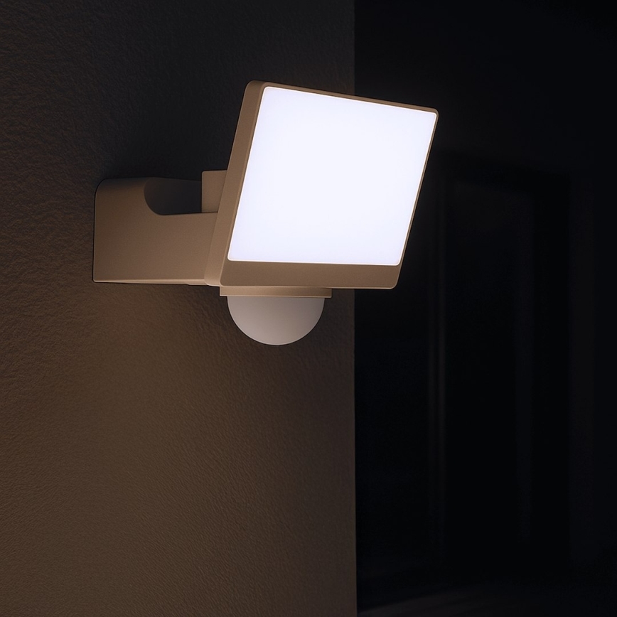 LED-reflektor med bevægelses- og skumringssensor DAVOS LED/30W/230V IP54 hvid