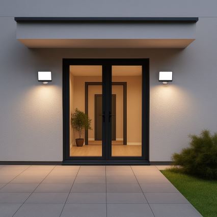 LED-reflektor med bevægelses- og skumringssensor DAVOS LED/30W/230V IP54 sort