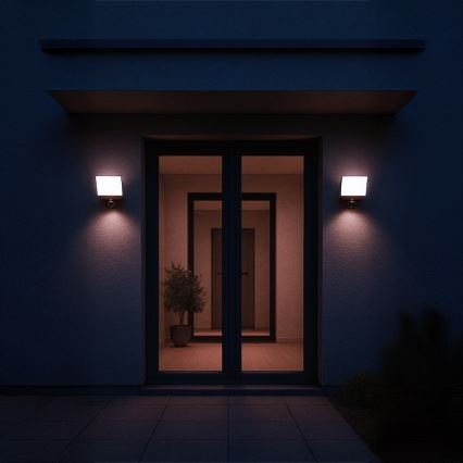 LED-reflektor med bevægelses- og skumringssensor DAVOS LED/30W/230V IP54 sort