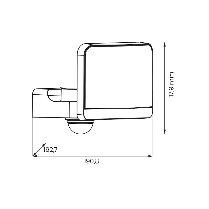 LED-reflektor med bevægelses- og skumringssensor DAVOS LED/30W/230V IP54 sort