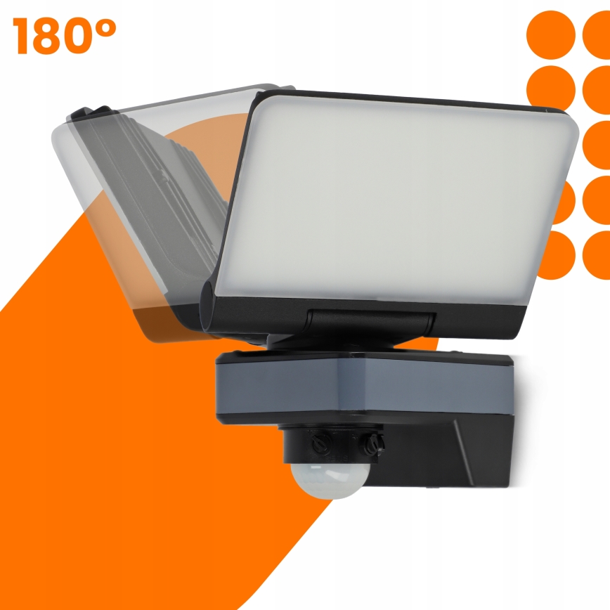 LED-reflektor med bevægelses- og skumringssensor LED/24W/230V 4200K IP54 sort