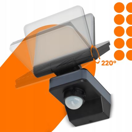 LED-reflektor med bevægelses- og skumringssensor LED/24W/230V 4200K IP54 sort