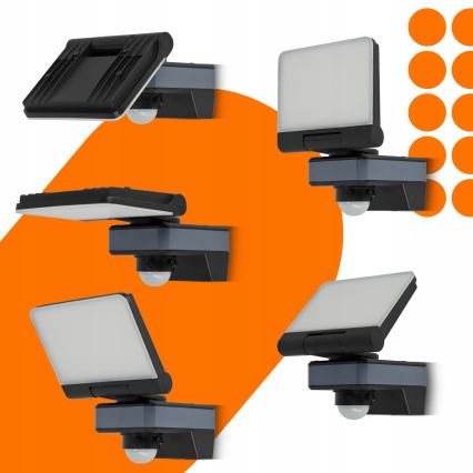 LED-reflektor med bevægelses- og skumringssensor LED/24W/230V 4200K IP54 sort
