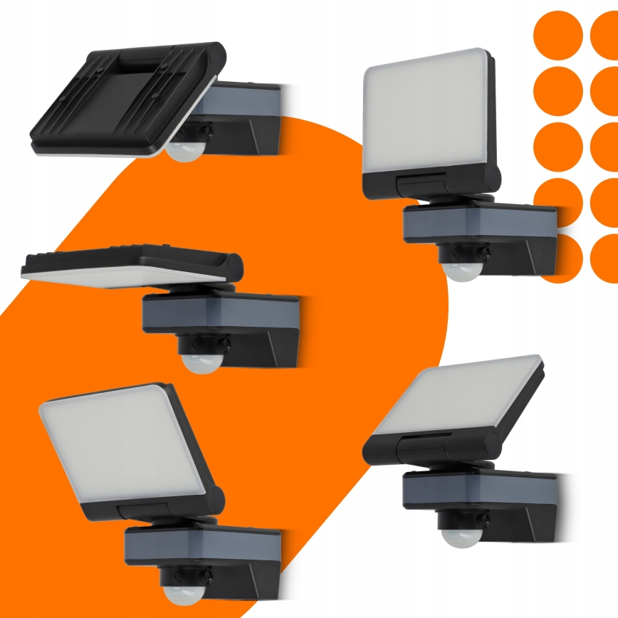 LED-reflektor med bevægelses- og skumringssensor LED/24W/230V 4200K IP54 sort