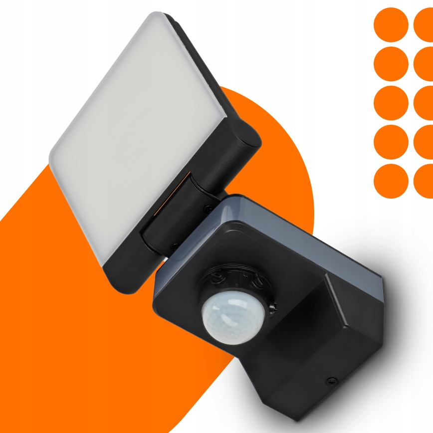 LED-reflektor med bevægelses- og skumringssensor LED/24W/230V 4200K IP54 sort